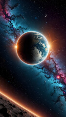 Naklejka premium Abstraktion Der Wind des kosmischen Wanderns 9x16. Hintergrund für das Design 4.