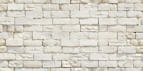 Obraz premium Seamless texture of rustic white, brick wall as background