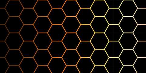 Background with hexagons. Abstract background with lines. Blake texture background.3D Futuristic abstract honeycomb mosaic black background. geometric mesh cell texture. modern futuristic wallpaper. 