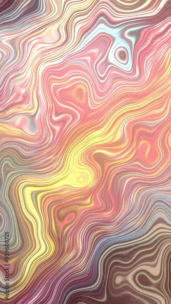 Fototapete Bright pulsating lines with curved distortions. Motion. Colorful pattern with pulsating curved lines. Glitch-style distortions in pattern of colorful curved lines