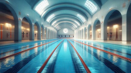 Fototapeta premium A pool with a beautiful design, ideal for swimmers.