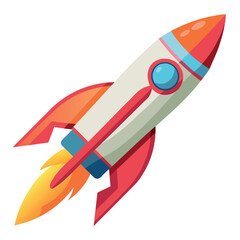 Naklejka premium Rocket icon. Spaceship launch icon. Vector