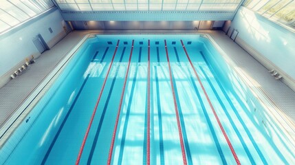 Obraz premium A sports pool with an aesthetic design for swimming.