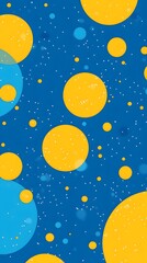 Shapes, Waves, Blue and Yellow Florals, Abstract Image, Texture, Pattern, Wallpaper, Smartphone Cover and Screen, Cell Phone, Computer, Laptop, 9:16 and 16:9 Format