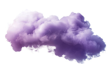 A fluffy, vibrant purple cloud floats serenely on a transparent background, perfect for adding a touch of color and creativity to any design project. Transparent background PNG