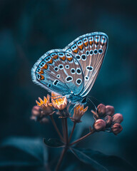 27. Detailed and sharp portrait of a beautiful butterfly resting on a flower