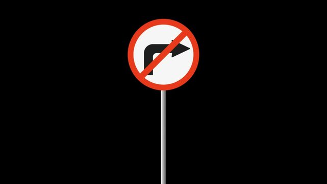 traffic sign, Road signs icon Animation Alpha Video