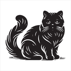 Cat art silhouette design 