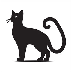 Cat art silhouette design 