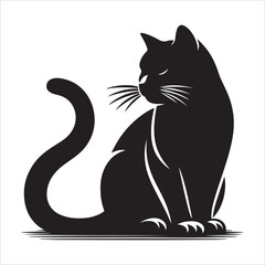 Cat art silhouette design 