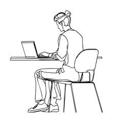 person working on laptop