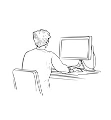 person working on laptop