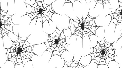 Obraz premium Black Spider Web on White Background, Abstract Image, Texture, Pattern, Wallpaper, Cover and Screen of Smartphone, Cell Phone, Computer, Laptop, 9:16 and 16:9 Format