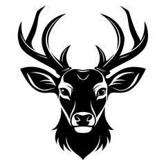 Deer Head Silhouette Black Vector