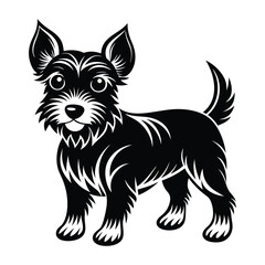 dog silhouette vector for a white background
