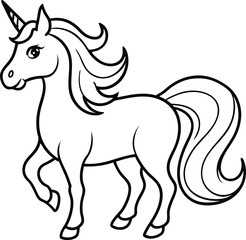 A cute unicorn for color page kids