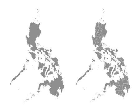 Philippines map isolated on white background. Map of Philippines with regions. Vector illustration