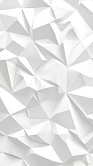 Fototapeta premium White Triangles, 3D Shapes, on White Background, Abstract Image, Texture, Pattern, Wallpaper, Cover and Screen of Smartphone, Cell Phone, Computer, Laptop, 9:16 and 16:9 Format