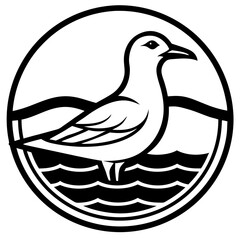 A modern, attractive logo of a seagull for coastal tourism.