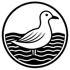 A modern, attractive logo of a seagull for coastal tourism.