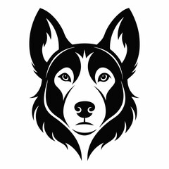 Dog head Vector illustration. Dog silhouette Logo Stock Vector.