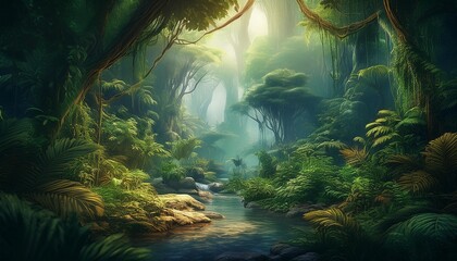 Obraz premium tropical jungle in the jungle