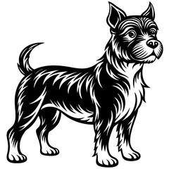 Full Body Dog Silhouette Black Vector