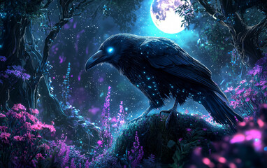 Fototapeta premium Raven mystical wildlife