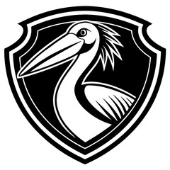 An attractive, popular logo of a pelican for seafood restaurants.