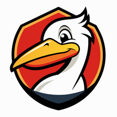 An attractive, popular logo of a pelican for seafood restaurants.
