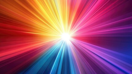 Obraz premium A vibrant radial light background with colorful rays extending from the center, creating a dynamic, abstract pattern.