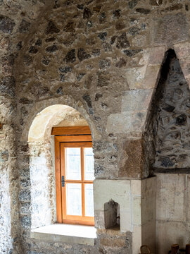 Sumela, Turkey - May 5, 2024: chamber in Sumela Monastery. Sumela Monastery is Greek Orthodox monastery dedicated to Mary at Karadag of Pontic Mountains in Macka district of Trabzon Province, Turkey