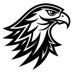 A sleek, persuasive icon of a falcon for sports teams.