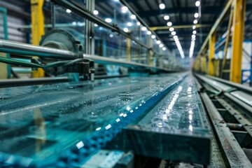 Fototapeta premium Insulated glass unit manufacturing line