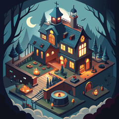 Dark House in Forest
