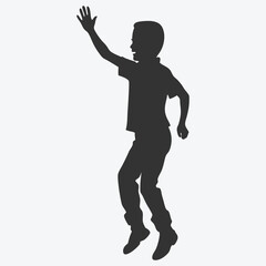 Children Jumping Rope Silhouette Vector