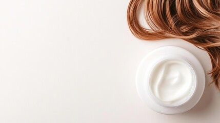 Hair shining after a deep cleansing shampoo cream, healthy hair, nourishing care