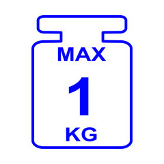 Maximum weight limit up to 1 kg. Isolated vector , illustration