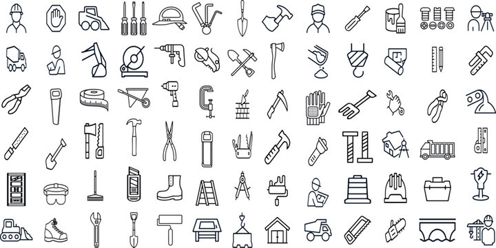 CONSTRUCTION TOOLS EDITABLE ICON 