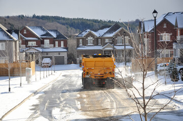 Winter scene in the village