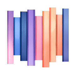 Fototapeta premium A vibrant arrangement of vertical bars in various colors, perfect for backgrounds, designs, and creative projects. transparent background watercolor style