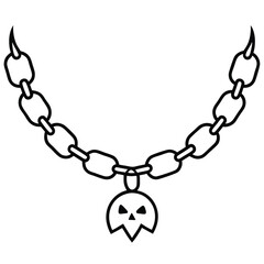 Black Halloween Chain Vector Illustration - Icon Design