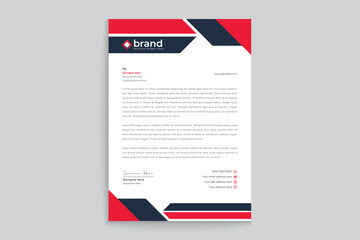Red and black color letterhead design