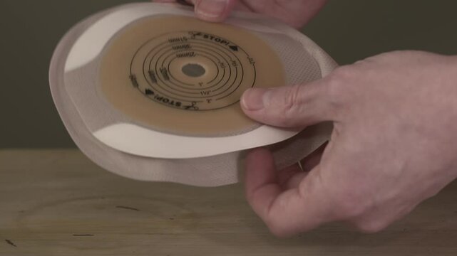 Ostomy Bag Pouch Cutting Prep
