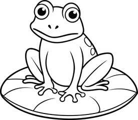This frog line art graphic illustration is great for kids who love to color and explore nature in a fun and engaging way
