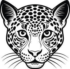 Graphic tiger head illustration emphasizing sharp details and strong lines ideal for designs needing a touch of wild energy

