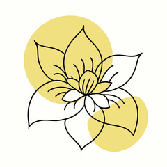 Line Art Flower vector illustration on a isolated white background (16)