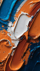 abstract painting with thick, textured oil strokes in warm colors