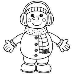 snowman Silhouette Black Vector