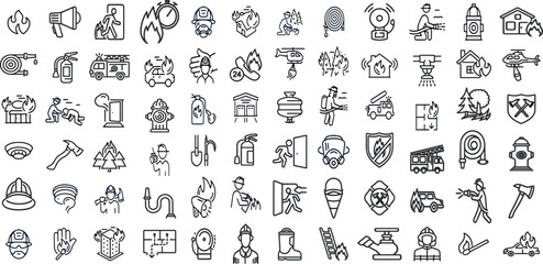 FIREFIGHTER EDITABLE ICON SET 